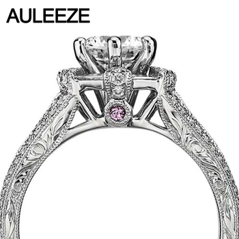 1 karat муассаниты prsten imbus baguette sada dijamantni nakit čvrste 14 K bijeli zlatni prsten dijamant angažman prstenovi za žene