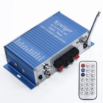 100 W USB Power Mini HiFi stereo 2-kanalno pojačalo Auto kuća MP3 FM audio player za auto moto nautike 87.5 Mhz Do 108 Mhz