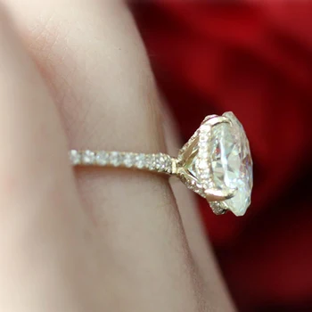 14K Zlato 3ct 10*8mm DEF Color ovalnog rez муассанит zaručnički prsten s akcentima vječnost 3/4 za žene