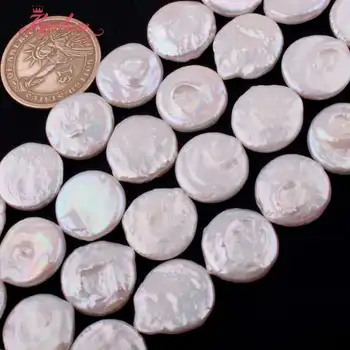 16 mm novčić Bijela slatkovodni biseri, perle od prirodnog kamena perle za DIY žena ogrlice narukvice naušnice nakit što slobodno 15