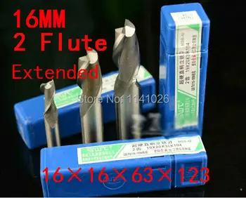 2 kom. /compl. 16 mm 2 utora HSS & performansi aluminij Extended End Miller Rezač CNC Bit strojevi za glodanje alati rezni alati.Okretanje Alat