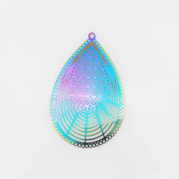 20 kom./lot Rainbow boja super tanak nehrđajućeg čelika privjesci naušnice DIY izrada nosača 41.5*27 mm Trendi ženski nakit