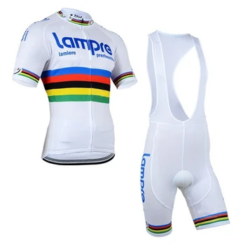2016 pro team lampre cycling jersey set prozračna ljetna biciklistička odjeća kratkih rukava MTB Ropa Ciclismo Bicycle maillot GEL