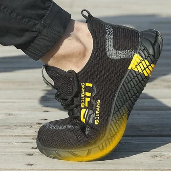 2021 nova prozračna zaštitna obuća muška lagane tenisice mreže neuništivi čelik čarapa cipele anti-piercing radne cipele plus size 37-48