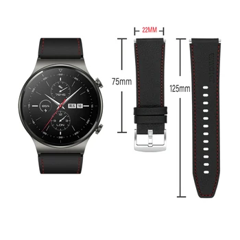 22 mm Kožni remen za sat remen za HUAWEI Watch GT 2 Pro GT2 2e narukvica za Samsung Galaxy Watch 46 mm 3 Gear S3 Amazfit GTR 47 mm