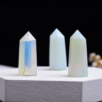 35-45 mm, opal шестиугольная stup Crystal točka popravak Crystal liječenje čarobni štapić kamen namještaj za dom Feng Shui uređenje sobe