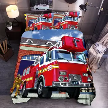 3D ispis vatrogasna deka skup za djecu 2 / 3pcs jednokrevetna Queen King posteljina, posteljina, kompleti posteljina nema lista SJ400