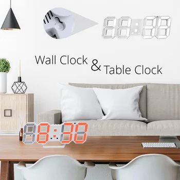 3D LED digitalni zidni sat datum i vrijeme Celzija noćno svjetlo prikaz Desktop sat za alarm iz dnevnog boravka