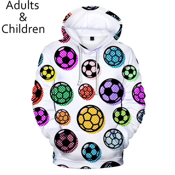 3D nogomet Nogomet veste Muški Ženski veste nova moda jesen djeca majica odgovara 3D dječaci djevojčice s kapuljačom random pulover