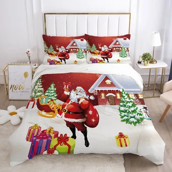 3D setovi posteljinu BOŽIĆ deka kit Dunja torbica duvet pokriva i jastučnice božićne darove dizajn posteljina