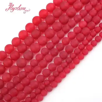 6,8,10 mm Mraz mat cijele perle loptu Crveni žad kamenih zrna za DIY ogrlice narukvice naušnice izrada nakita 15