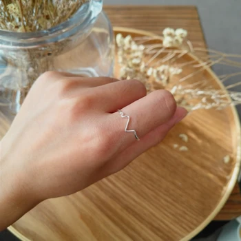 925 sterling srebro nakit val prsten za žene vanjski prsten je podesiv prst prsten
