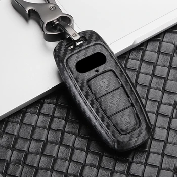ABS Carbon fiber Car Remote Key Cover Case For Audi A6 C8 A6L A7 4KA A8 D5 P8 2018 2019 Fob Zaštitnik Shell Key Ring pribor