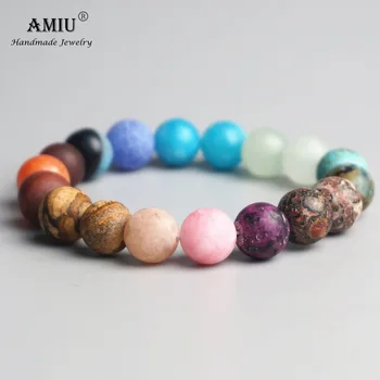 AMIU kvalitetan prirodni mat Narukvice od perli 10 mm Muškarci Žene liječenje ravnotežu molitva prirodni kamen perle čakra joga narukvica