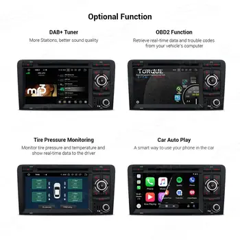 Android 10.0 Qualcomm Bluetooth 5.0 auto radio stereo DVD player mediji GPS TPMS za Audi A3 8P 2003-2012 S3 8P RS3 Sportback