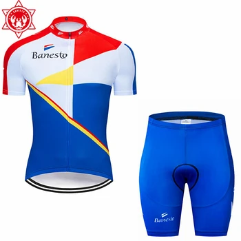 Banesto Cycling Jersey 2020 Pro Team Men Cycling Set Racing Bike Odjeca Suit Breathable Mountain Bike Odjeca Sportwears