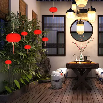 Behogar 16шт kineski stil stado crvene male svjetiljke za kineske Nove godine Proljetni festival vrt garden home party dekoracije