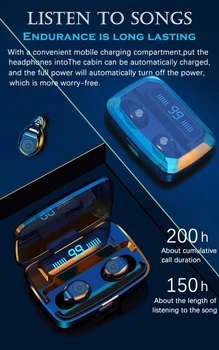 Bluetooth V5.0 3500mAh TWS slušalice su Bežične slušalice stereo sportske bežične slušalice slušalice Power za IPhone Xiaomi
