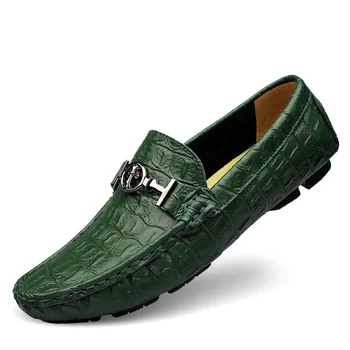 Britanski stil natikače pravi koža Muška obuća Casual cipele za vožnju luksuzni brand prozračne soft gospodo natikače Bijele mokasinke