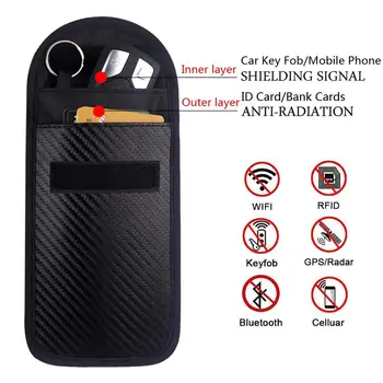 Car Key Signal Blocker Case Keyfob Safety Bag bez ključa Cell Phone Signal Blocking Pouch WIFI/GSM/LTE/NFC/RF Blocker za bankovne kartice