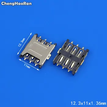 ChengHaoRan 100pc držač SIM kartice Mini Sim Card Socket Nano Sim Card Connector,6Pin