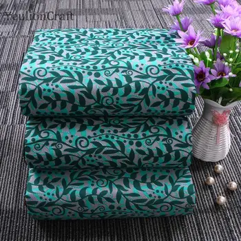 Chzimade 1Yard Blue Color Branch Printed Polyester Tissus African Ankara Fabric For Women Party Dress Diy šivaći materijali