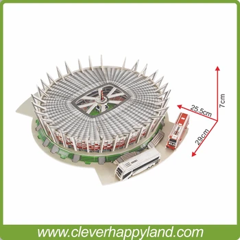 Clever&Happy 3d puzzle model Stadion Narodowy F. C suvenir Buliding model Warsaw Stadium papirni materijal igračke za djecu pokloni