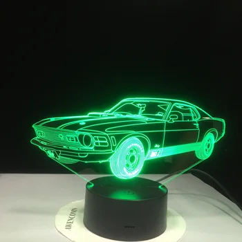 Creative 3D LED Lamp Night Light Večere Car Ferrari Table 7 boja mijenjanje lampe za novo Led Night Lights Dropshipping2728