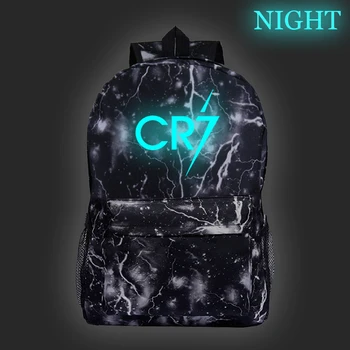 Cristiano Ronaldo CR7 lampica ruksak dječaci djevojčice školske torbe moda Noću sjaj laptop ruksak gay školska torba za djecu