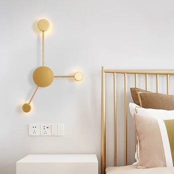 Crno zlato skandinavski zidne lampe kuhinja blagovaonica spavaća soba noćenje s bočne zidne lampe unutarnji kuća minimalistički dizajn arandelas para parede