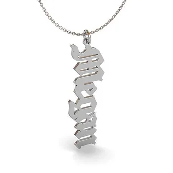 Custom staro englesko ime Ogrlice za žene personalizirane zlatni lanac od nehrđajućeg čelika okomiti ogrlica BFF Djeveruša Nakit Poklon