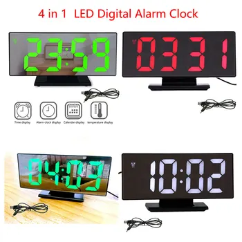 Digitalni alarm LED ogledalo elektronski sat multifunkcionalni veliki LCD zaslon digitalni sat stolni kalendar temperature