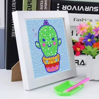 DIY Patterns Diamond Embroidery 5D Diamond Painting For Kids Round Diamond Mosaic Cartoon Animal Stickers Home Decor with Frame