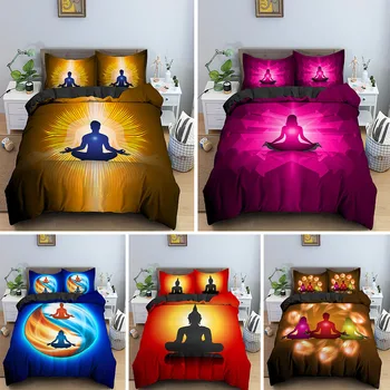 Drop Shipping komplet posteljinu 3D tiskano deka, posteljina, joga Buda kućni tekstil za odrasle posteljina s наволочкой