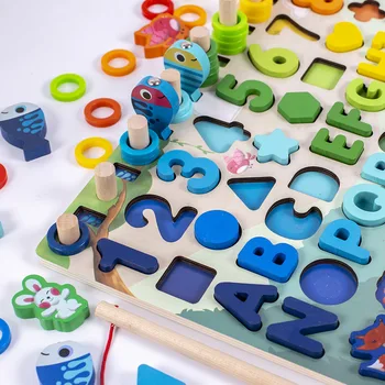 Drveni Magnetske Ploče Za Ribolov Digitalni Oblik Odgovara Kognitivna Matematike I Priručnike Za Djecu Montessori Rane Razvojne Igračke