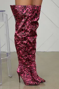 EMMA KING Fashion Women Snake Prints Čizme Thigh High Boots Leopard print Party Shoes Women Stiletto Over the u koljena Čizme 2020