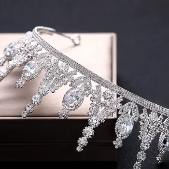 FORSEVEN Silver Color Women Girl Bride Marriage Wedding Party Hair Jewelry blistave kristalne tiaras i kruna de Noiva diadema