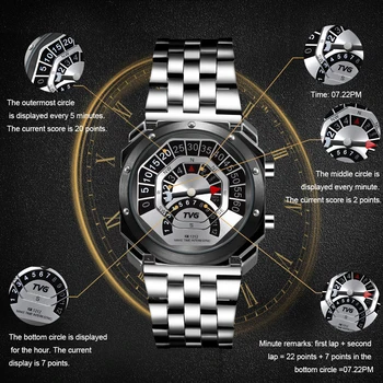 Gospodo digitalni sat TVG Outdoor Watch Compass Watch Binary Time LED Display 30M vodootporan sportski vojne ručni sat