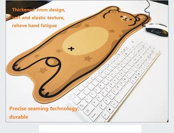 Gumeni tepih za miša Slatka Bear Orange Cat Pattern Anti-Slip Laptop PC Mice Computer Pad Mat Game Mousepad 70x30x3mm