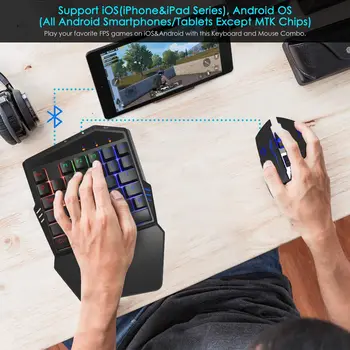 IFYOO Mobile Gaming Keyboard and Mouse(Adapter build in) za iPhone/iPad iOS/Android OS Mobile Shooting Games PUBG/Call of Duty