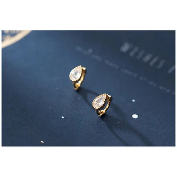 INZATT trenutno je 925 sterling srebra Cirkon Waterdrop Hoop naušnice za moda žena stranka slatka fin nakit minimalistički pribor
