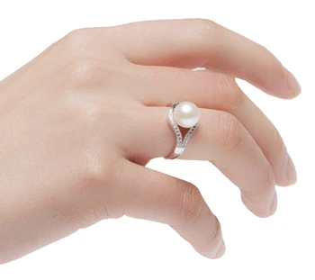 Je stvarno prirodni slatkovodni Crni biseri nakit podesivo zaručnički prsten za žene