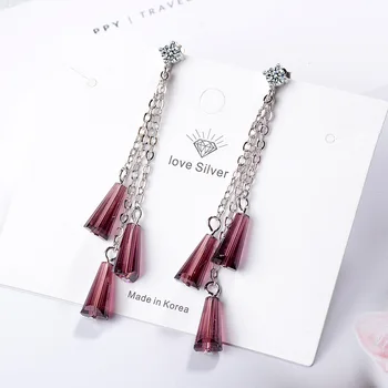 Jellystory Ženske Modne Naušnice 925 Srebrni Kristal Naušnice Jednostavan Stil Duge Korejski Modni Nakit Darove Veliko 2020
