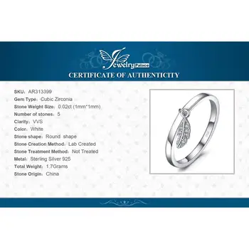 JewelryPalace lutaju list Šarm prsten 925 sterling srebra prsten za žene Stackable prsten grupa Srebro 925 nakit fin nakit
