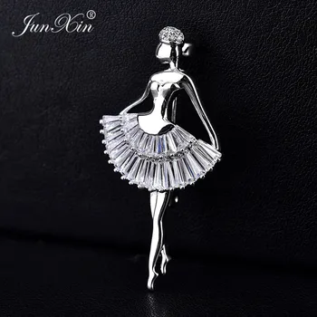 JUNXIN slatka balet djevojka ples broš igle lijepe dame žene broševi stare igle broš nakit 2018 majčin Dan Gif