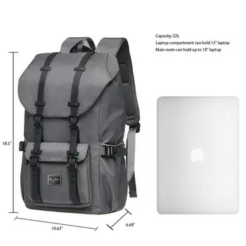 KAUKKO Women 's Daypack muški Schulrucksack laptop putni prtljag za 15.6