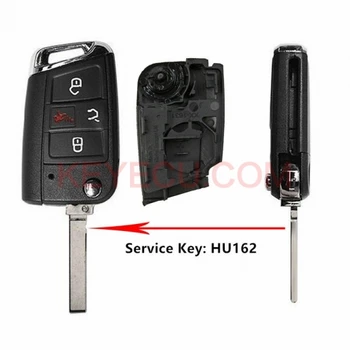 KEYECU flip bez ključa daljinski ključ Shell Case 4 gumb za Volkswagen Atlas 2018-2020 NBGFS12A01 MQB P / N: 5g6 959 752 AC HU162 Blade
