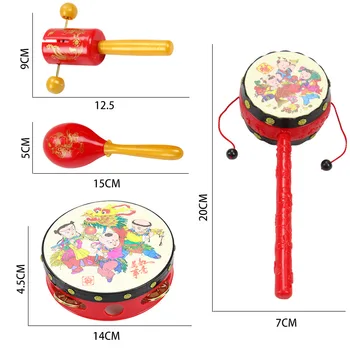 Kineski stil dječje igračke bučicama music bubanj crtani igračke pijesak jaje маракасы zvono bubanj beanbag igračke najbolji poklon za bebu