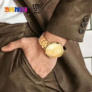 Kvarcni sat par dar zlatni sat muška moda luksuzni ženski Ručni sat remen od nehrđajućeg čelika relogio masculino L1012