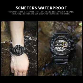 Led digitalni Wrsitwatches vojska sat SMAEL luksuzni brand cool muški sat vodootporan 1436B vojni satovi sportski sat za muškarce